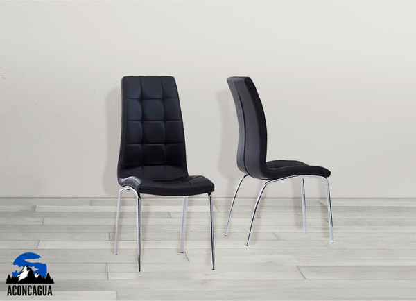 Rectangle Dining Set with Black Chairs 7PC