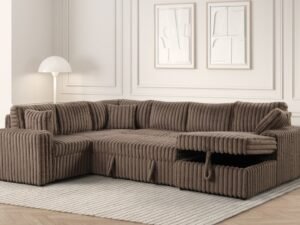 Forever Mocha Sectional With Pull-Out Bed