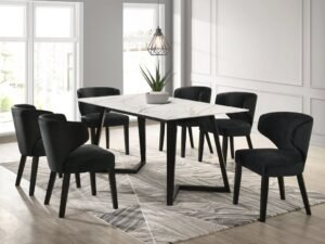 Hamilton Black Dining Table + 6 Chair Set