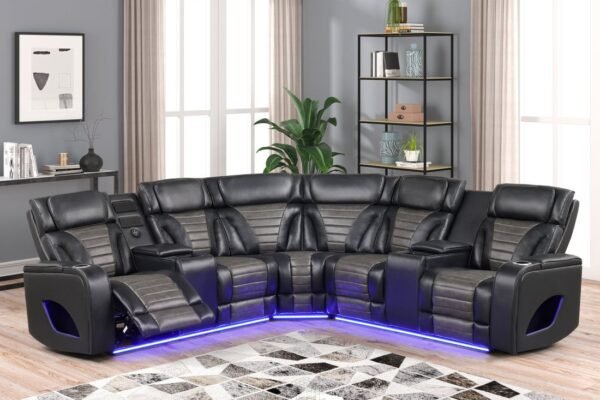 IBIZA POWER/POWER Black Reclining Sectional
