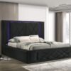 Lorenzo Black Platform Bed (w/ LED LIGHTS & BLUETOOTH SPEAKERS) - Queen, King