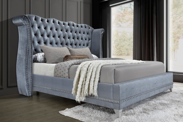 luxor-gray_orig.png Luxor Grey Platform Bed - Queen, King