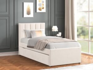 maya-beige-2_orig.jpg MAYA - Beige Twin Platform Bed w/ Trundle