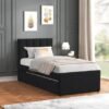 MAYA - Black Twin, Full Platform Bed w/ Trundle