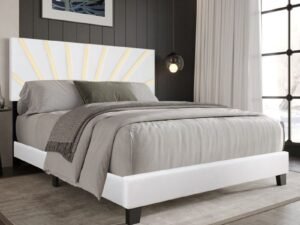 Nico White Platform - Queen, King Bed