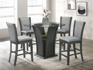 orlando-pub-grey-steel_orig.jpg Orlando - Grey Pub Table + 4 Chair Set