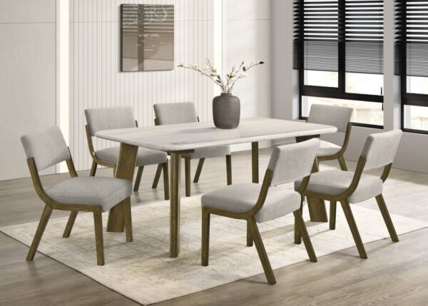Parker10 - (GENUINE MARBLE) Table & 6-Chairs
