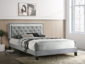 passion-grey-velvet_orig-1.jpg Passion Grey Velvet Platform Bed - King