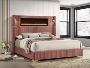 Romance2 Pink Platform Bed - Queen, King