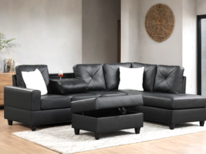 Rocket PU Reversible Sectional (Black)