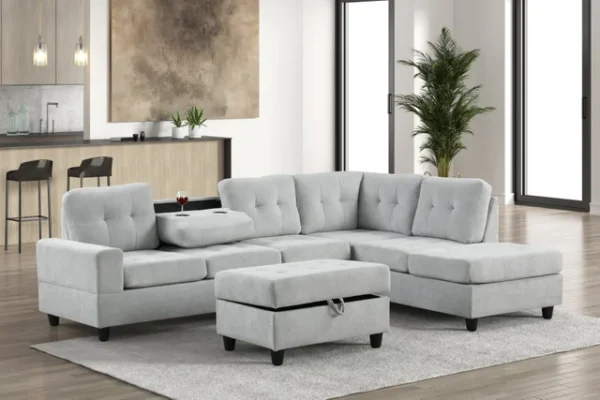41Heights Reversible Sectional + Ottoman