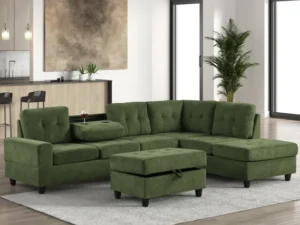 42Heights Reversible Sectional + Ottoman