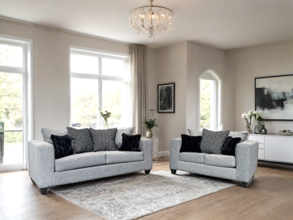 110 Sofa and Loveseat Set (Gunmetal)