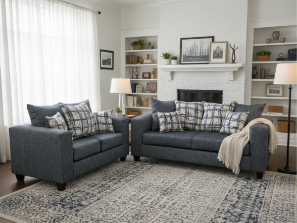 Sofa & Loveseat Steel Blue