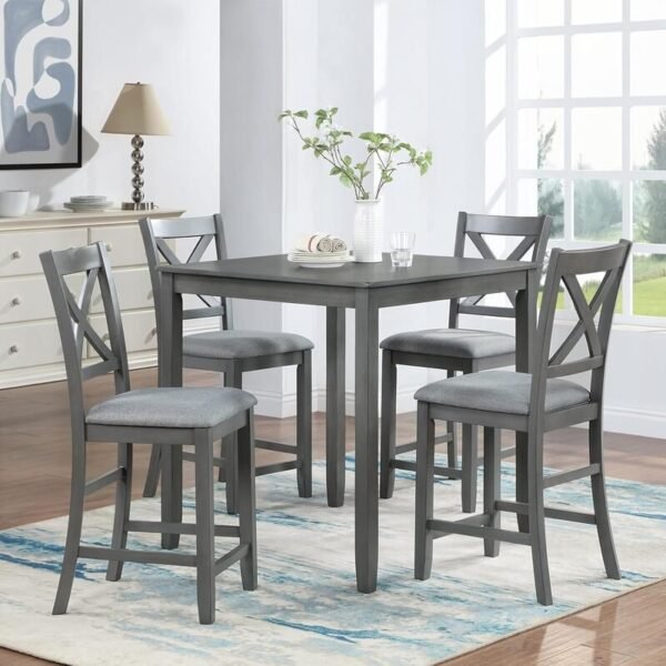 tahoe-gray_orig.jpg Tahoe - Grey - Pub Table + 4 Chairs