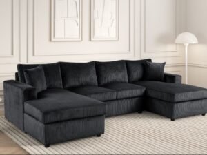 Terasa - Black Double Chaise Sectional