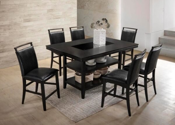 tommy-pub_orig-1.jpg Tommy Black - Counter Height Table & 6 Chairs Set
