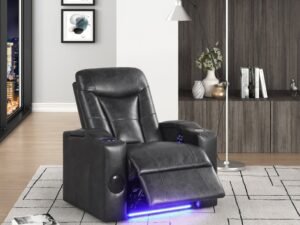 TOPGUN2 Black - Power Recliner (Bluetooth Speaker + Led Light)