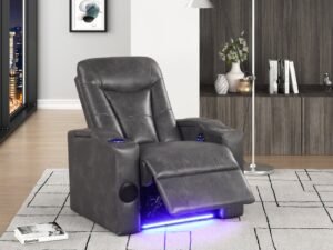 TOPGUN2 Dark Gray - Power Recliner (Bluetooth Speaker + Led Light)