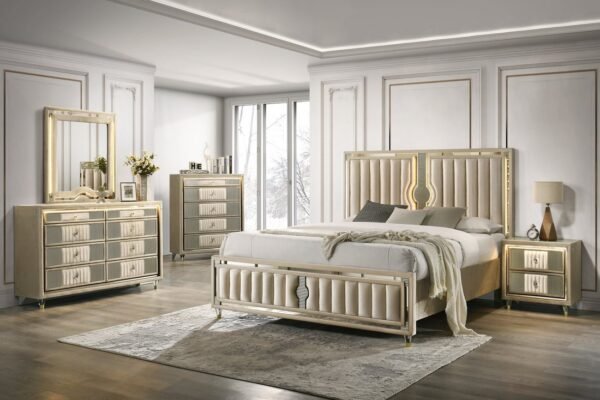 Venetian 4pc or 5pc Platform Bedroom Set - Queen, King