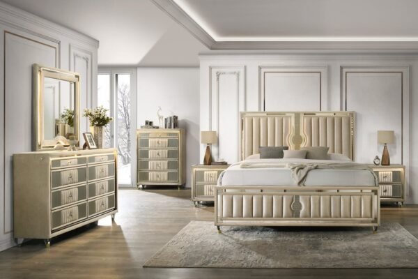 Venetian 4pc or 5pc Platform Bedroom Set - Queen, King