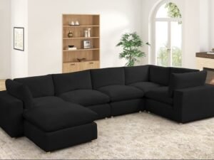 XLCLOUD BLACK2 Sectional + Ottoman Set